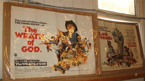 Robert Mitcham The Wrath of God film poster & The Last Grenade film poster